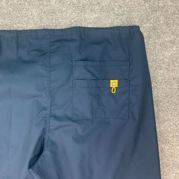 WonderWink Origin Papa Drawstring Scrub Pants Women Unisex 3XP Petite Navy Blue - Picture 12 of 14